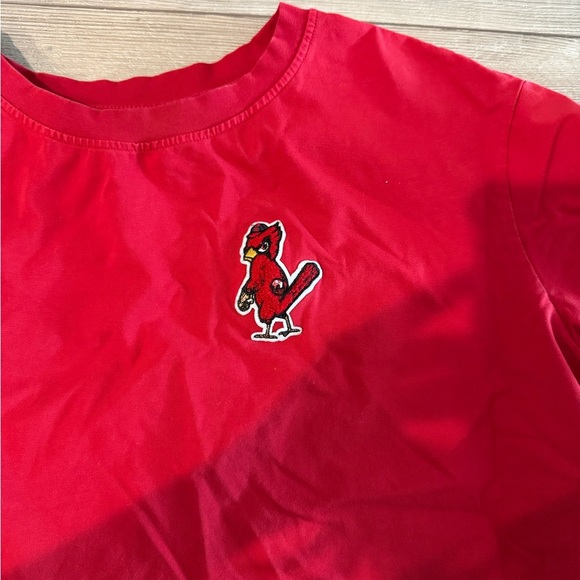 MLB ST. Louis Baseball Red Crop Top with Logo - Picture 2 of 5